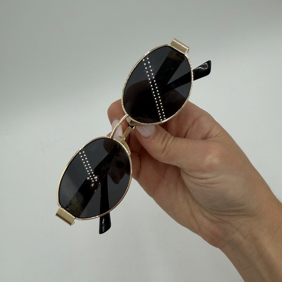 SOJOS Sunglasses Black Gold Frame Retro Oval UV Protection - Picture 3 of 8